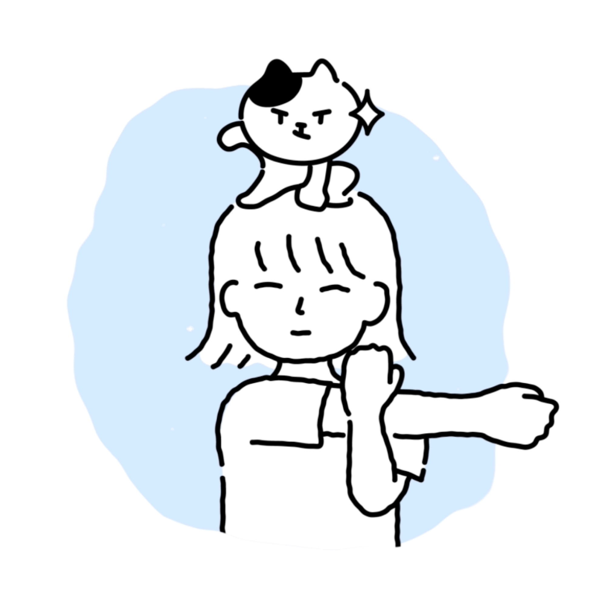 Miko 陪伴用户进行拉伸运动的插画